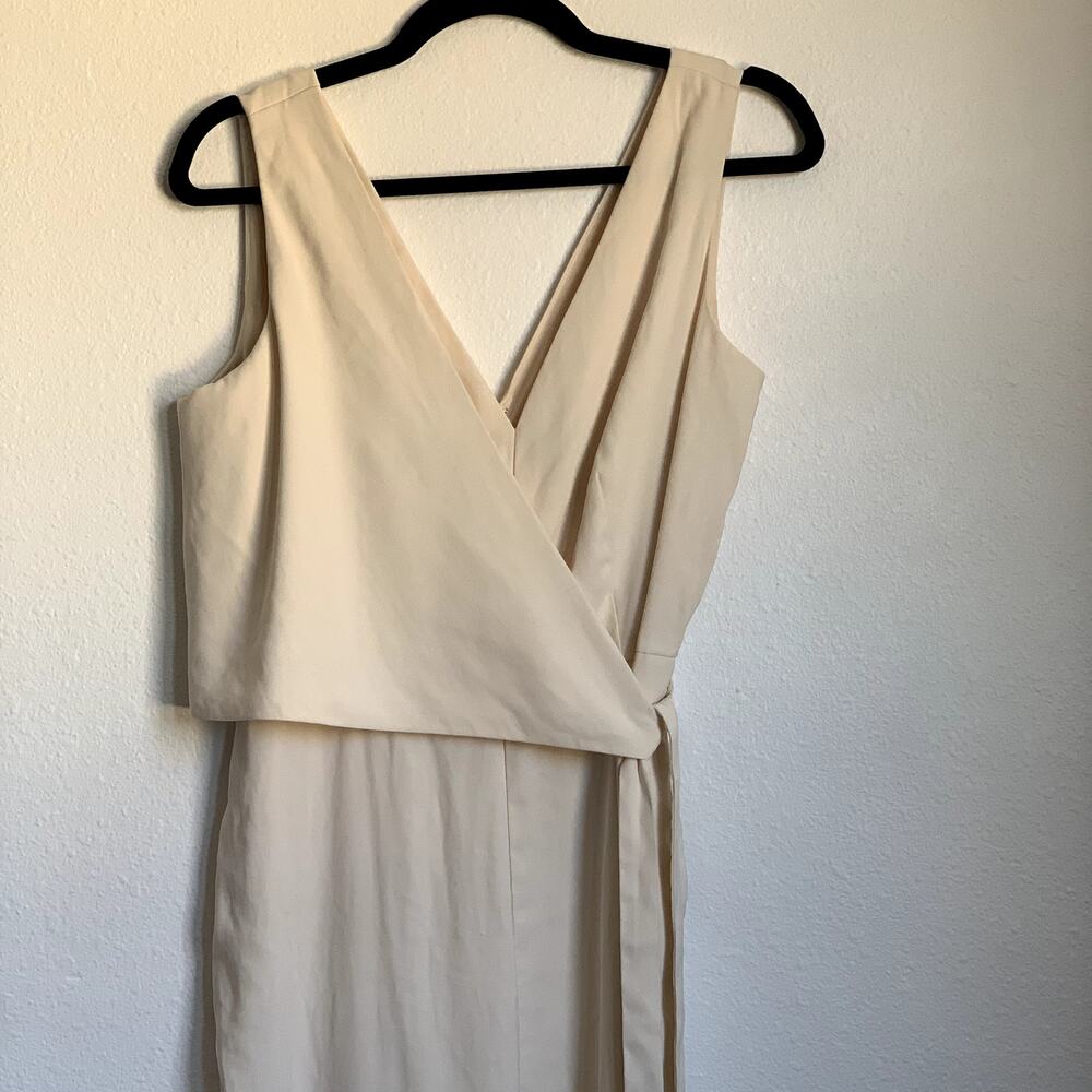 1.‎ State Sleeveless V-neck Side Tie Jumpsuit in Cream - Picture 5 of 8